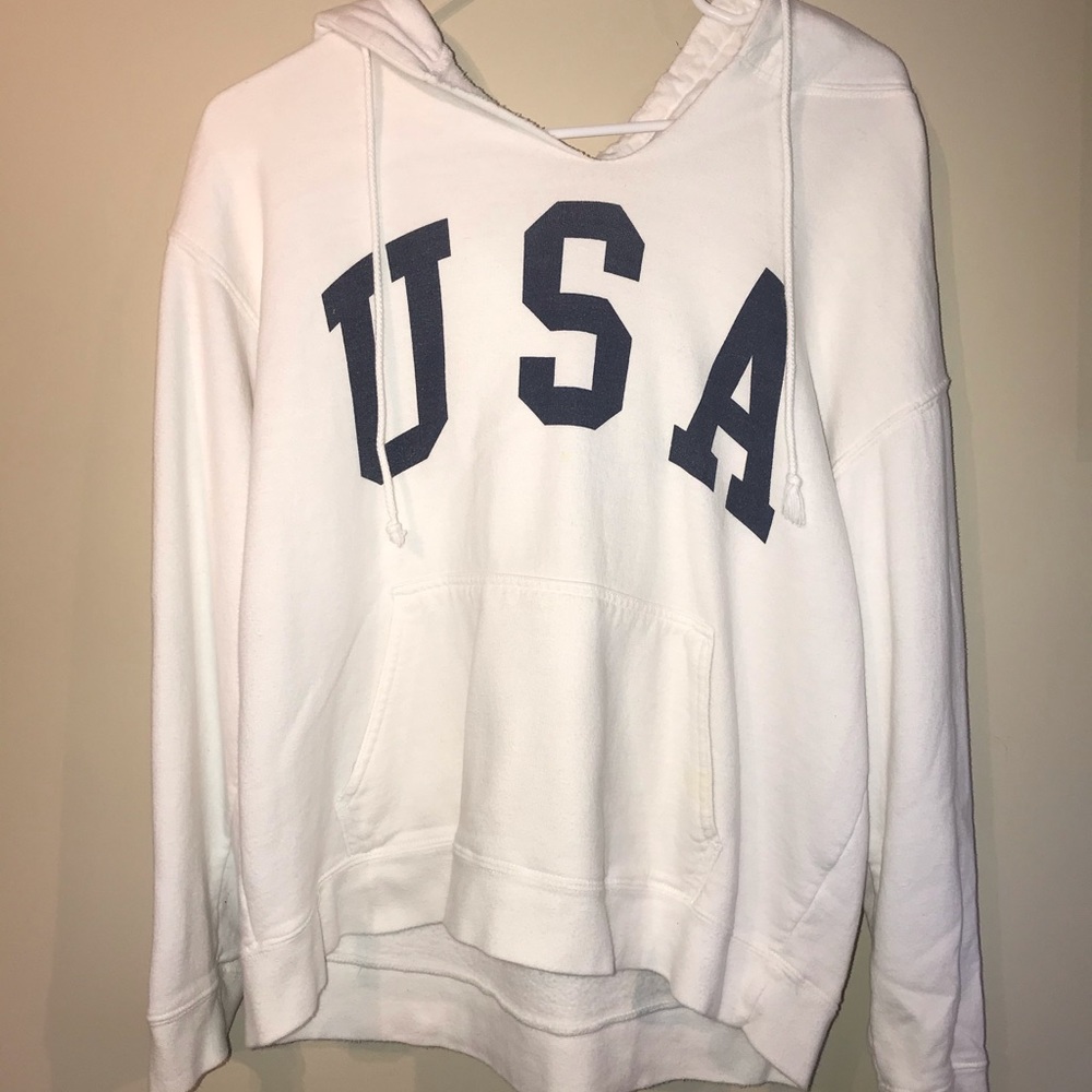 PacSun USA Oversized White Hoodie